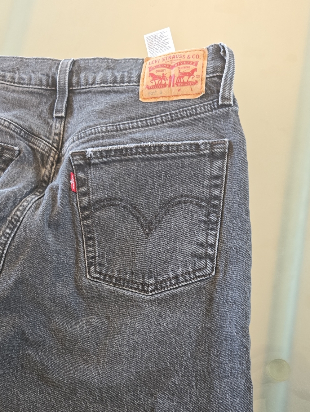 Levi's Charcoal Black Back Pocket Jeans with Red Tab